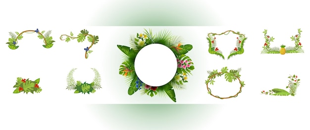 Vector a banner with flowers and leaves on it