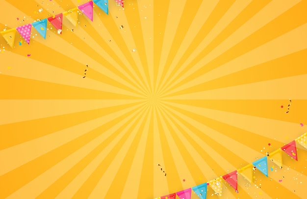 Vector banner with garland of flags