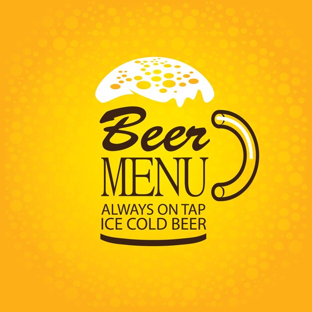 Banner with glass of beer menu