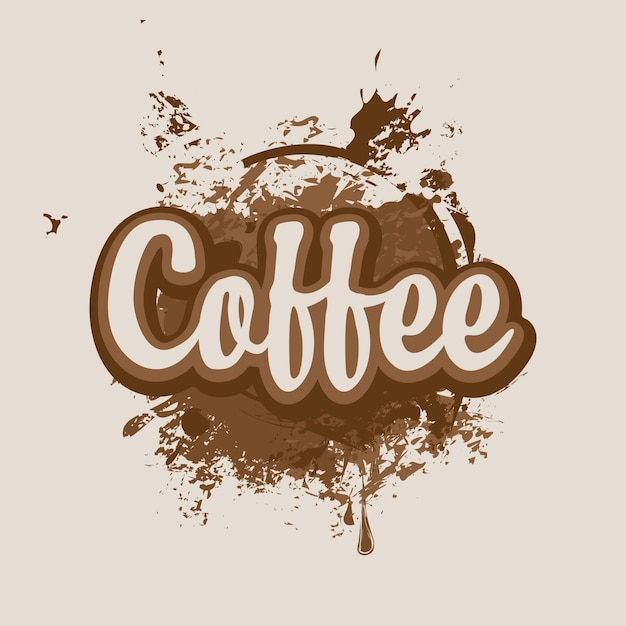 Banner con scritta caffè e schizzi