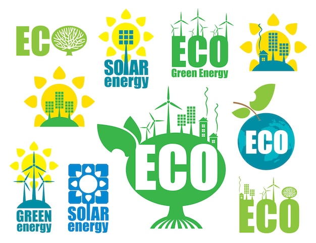 banner with labels for eco energy