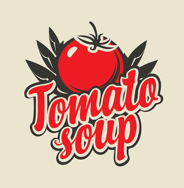 Banner con logo per zuppa di pomodoro