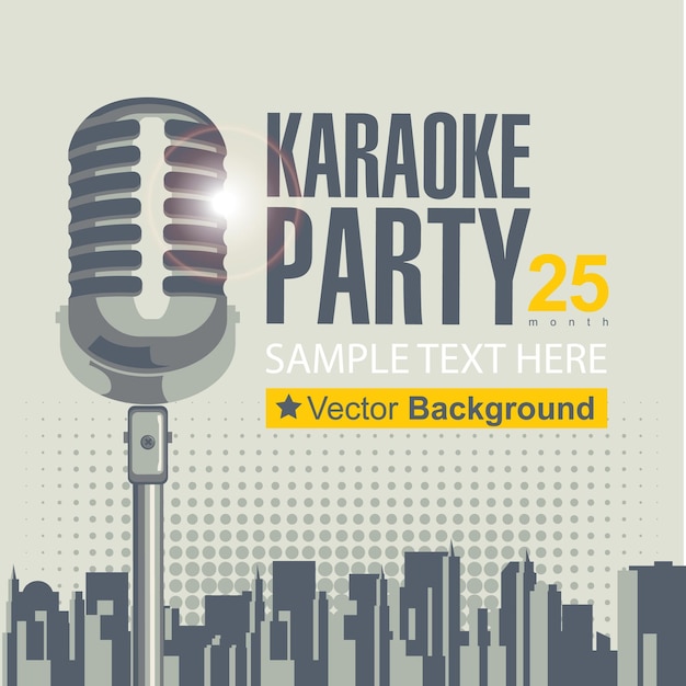 Banner with microphone for karaoke parties