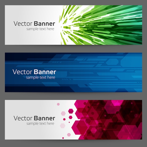 Vector banner with polygonal abstract shapes