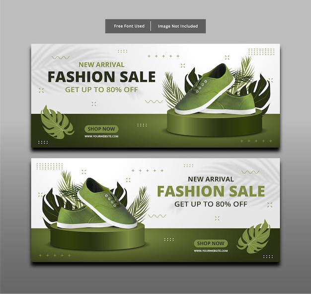 Banner with product display podium template design.