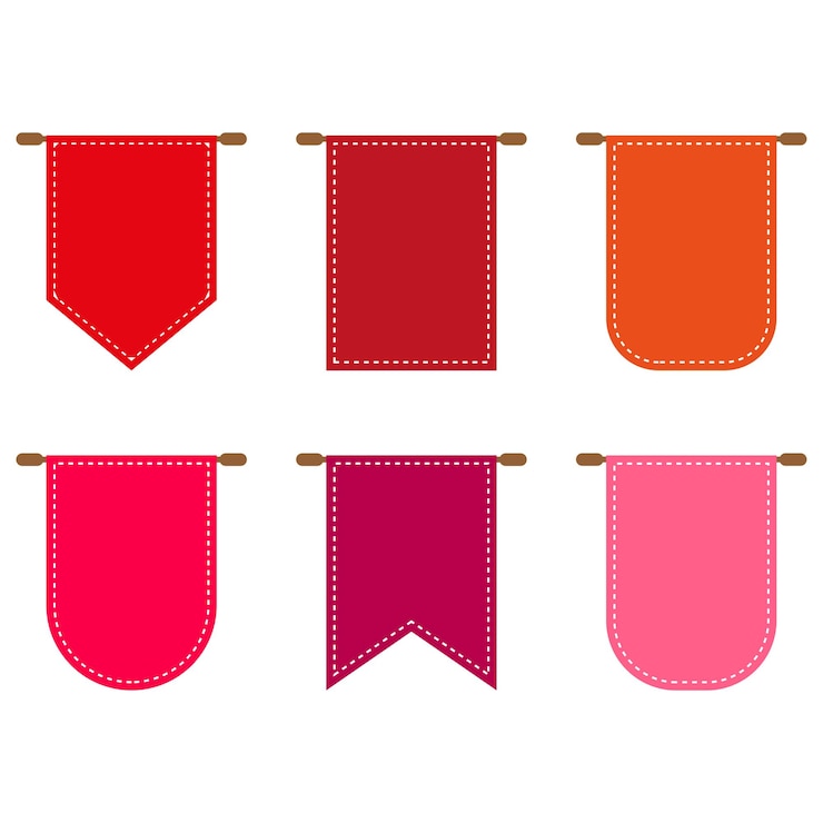 Vector banner with red pennants for fabric design advertising banner vector illustration stock image