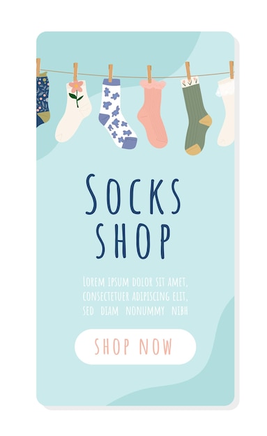 banner with socks vector concept