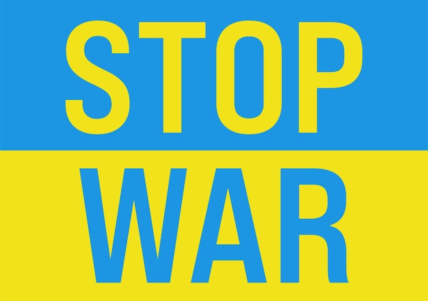 Vector banner with stop war in ukraine vector illustration