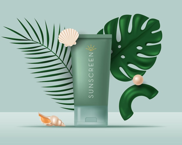 banner with Summer Sunscreen Protection