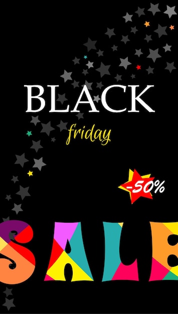 Vector banner with text sale black friday