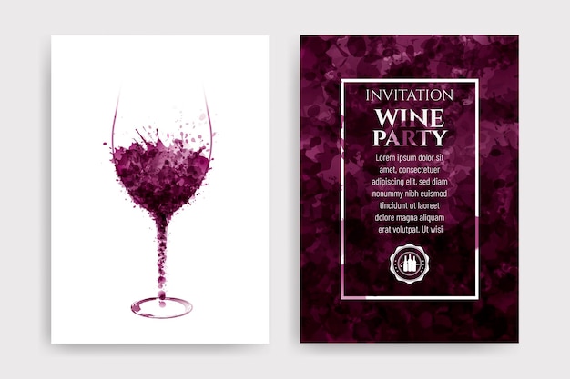 Vector banner with vector effect of wine stains