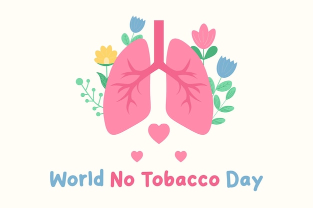 banner World No Tobacco Day Flat vector illustration stop smoking