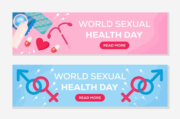Banner world sexual health day illustration set
