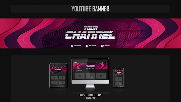 Banner for youtube channel with dance concept