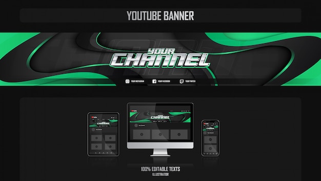 Banner for youtube channel with nature concept