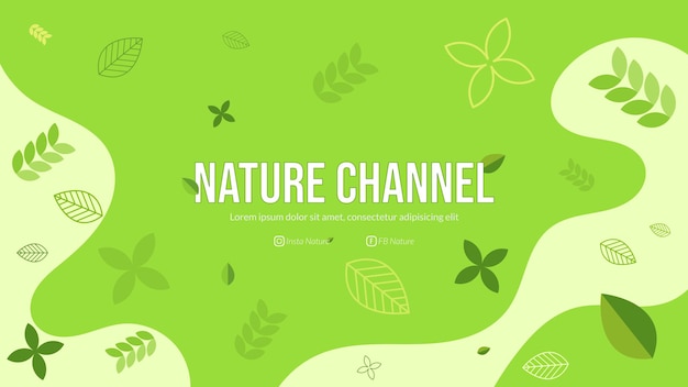 Banner for youtube channel with nature concept