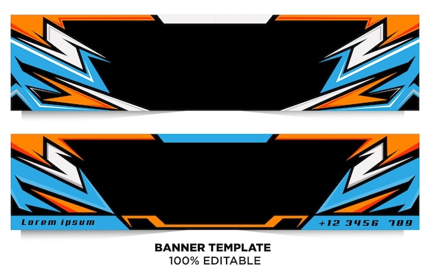 Vector bannerconcept voor automobiel- en sportraces