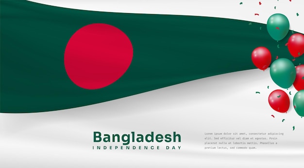 Bannerillustratie van de viering van de onafhankelijkheidsdag van Bangladesh met tekstruimte Vectorillustratie
