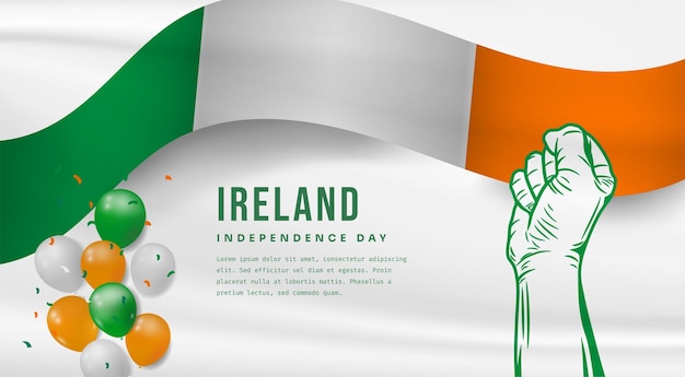 Bannerillustratie van de viering van de onafhankelijkheidsdag van Ierland met tekstruimte Vectorillustratie