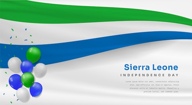 Bannerillustratie van de viering van de onafhankelijkheidsdag van Sierra Leone met tekstruimte Vectorillustratie