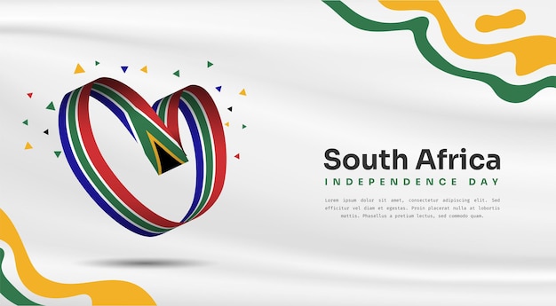 Bannerillustratie van de viering van de onafhankelijkheidsdag van Zuid-Afrika met tekstruimte Vectorillustratie