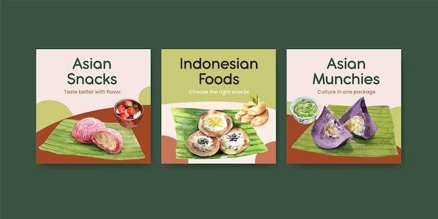 Bannermalplaatje met indonesische snack