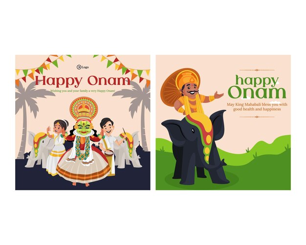 Vector bannermalplaatje voor happy onam festival