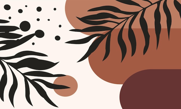 bannerontwerp met esthetische achtergrond. bruin kleur abstract ontwerp met bladelementen