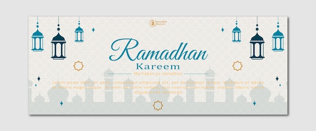 Bannerontwerp met Ramadan-thema gelukkige ramadan-banner