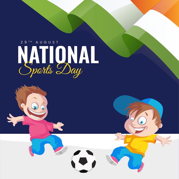 Bannerontwerp van cartoon-stijlsjabloon voor nationale sportdag