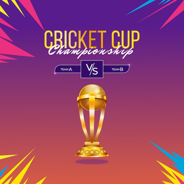 Bannerontwerp van cricket cup kampioenschap sjabloon