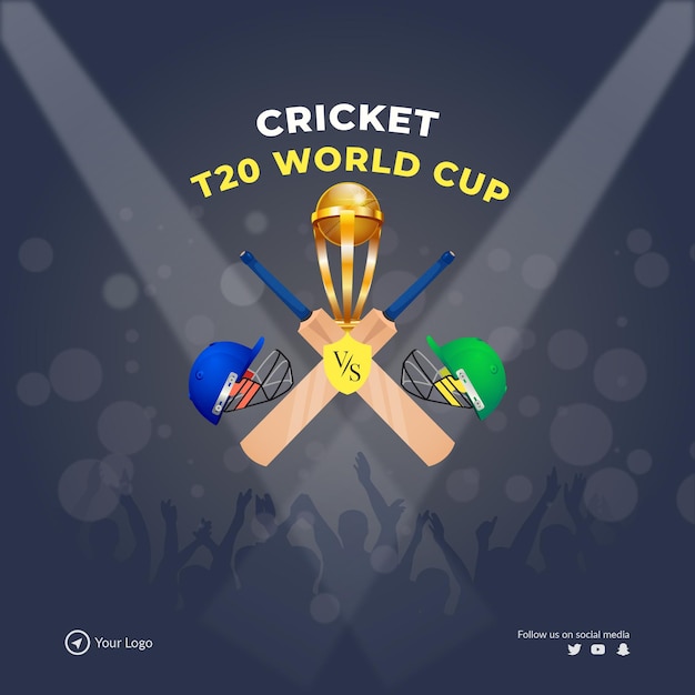 Bannerontwerp van cricket T20 WK-sjabloon