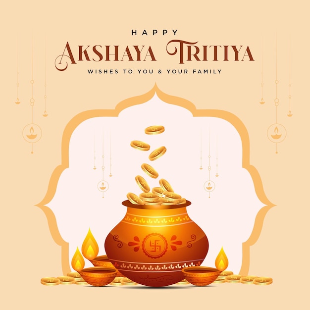 Bannerontwerp van gelukkige Akshaya Tritiya-festivalsjabloon