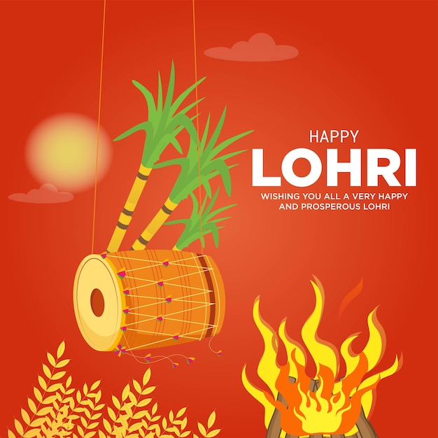 Bannerontwerp van happy lohri-sjabloon