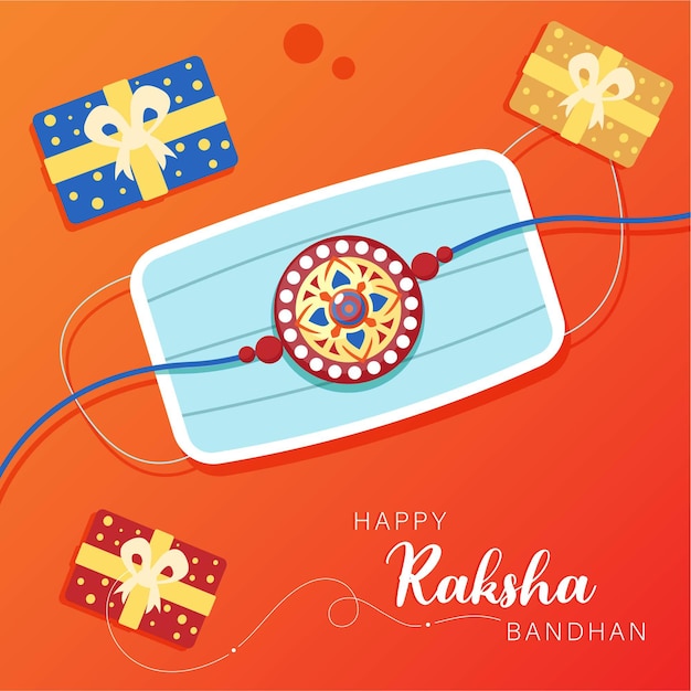 Bannerontwerp van happy raksha bandhan-sjabloon