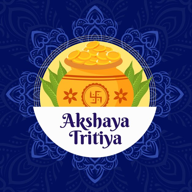 Vector bannerontwerp van het indiase religieuze festival akshaya tritiya-sjabloon