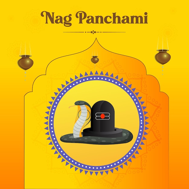 Bannerontwerp van hindoe-festival Happy Nag Panchami-sjabloon