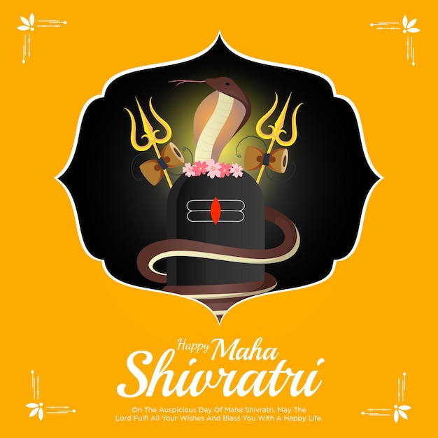 Vector bannerontwerp van hindoe-festival maha shivratri-sjabloon