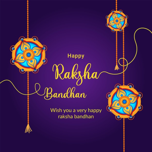 Bannerontwerp van Indiase religieuze festival happy raksha bandhan vectorillustratie