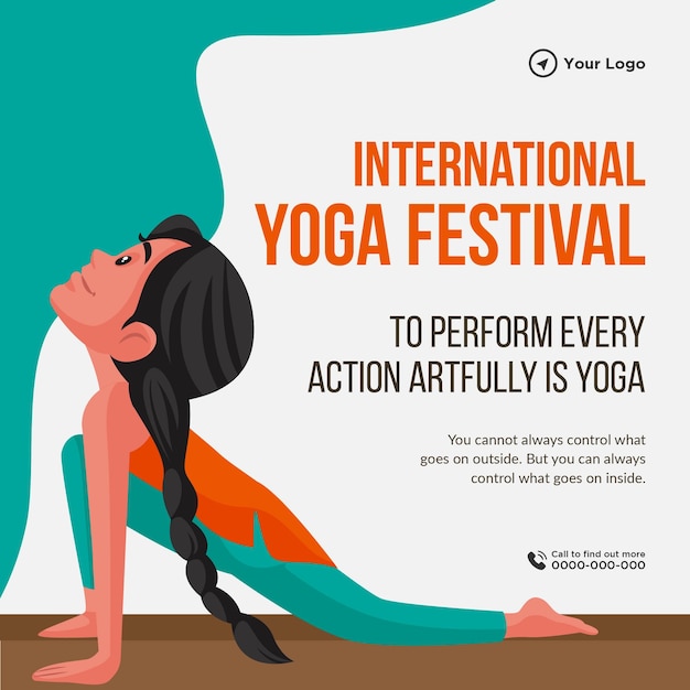 Bannerontwerp van internationale yogafestivalsjabloon