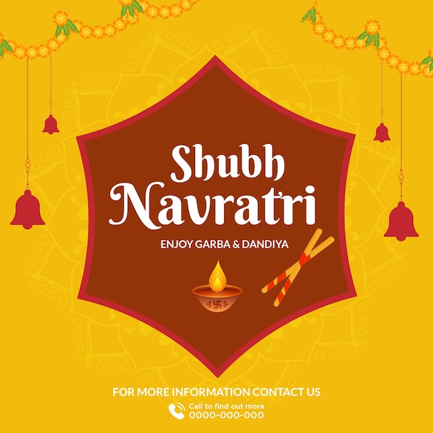 Bannerontwerp van shubh navratri indiase festivalsjabloon