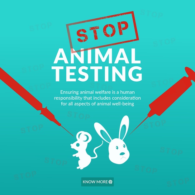 Bannerontwerp van sjabloon voor het stoppen van dierproeven