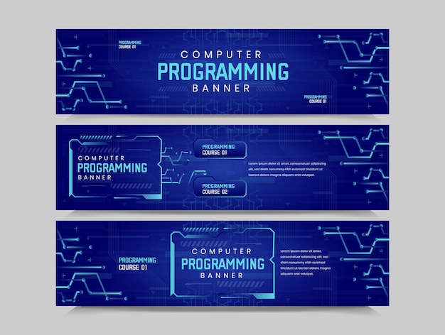 bannerontwerp voor computerprogrammering bannerontwerp voor software vectorillustratie