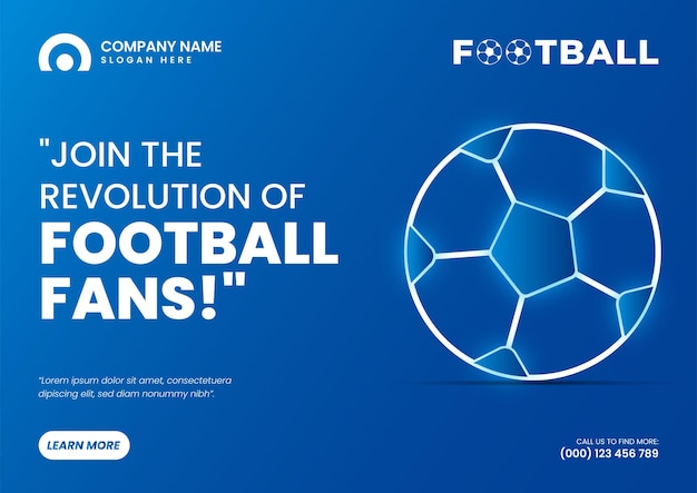 Bannerontwerp voor sociale media van een voetbalbedrijf