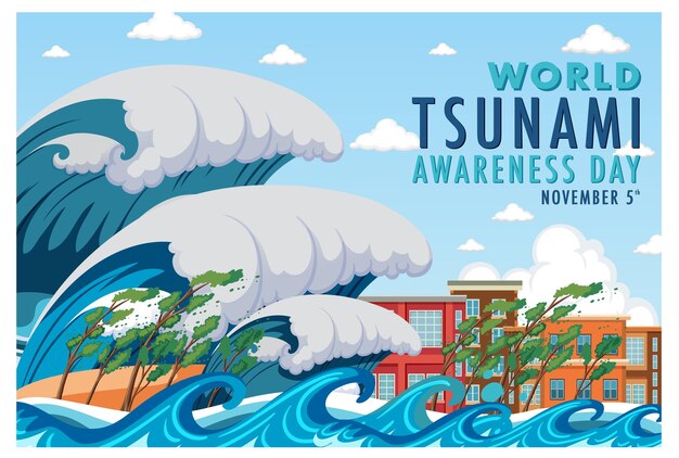 Bannerontwerp voor wereld tsunami awareness day