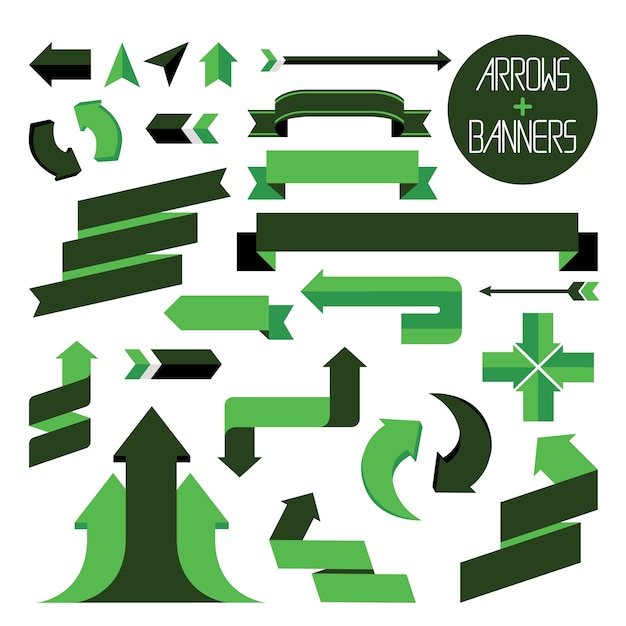 Vector banners and arrows