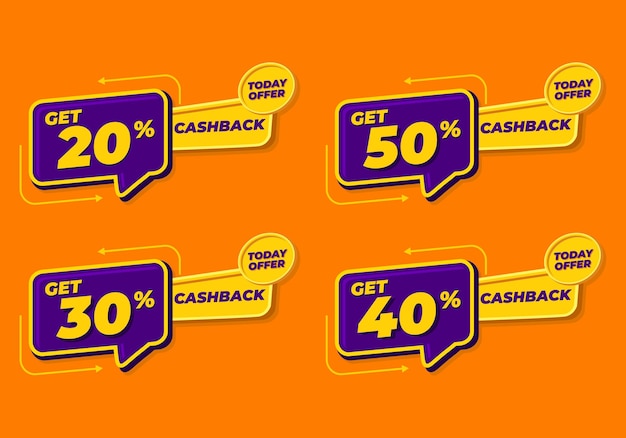 Banners cashback vector design template