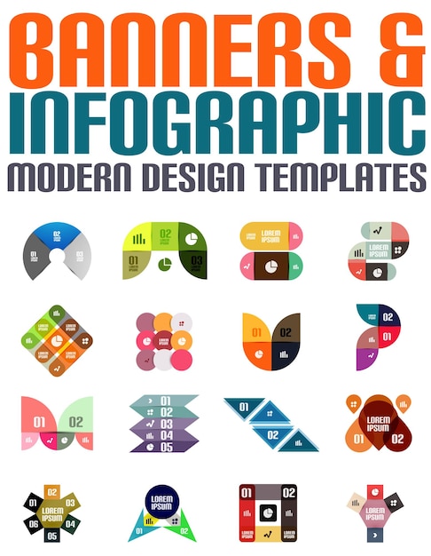 Banners en infographic moderne ontwerpsjablonen