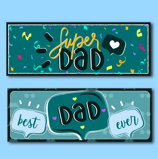 Vettore banners happy fathers day