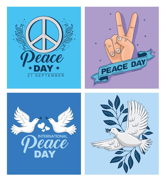 Vector banners of international peace day